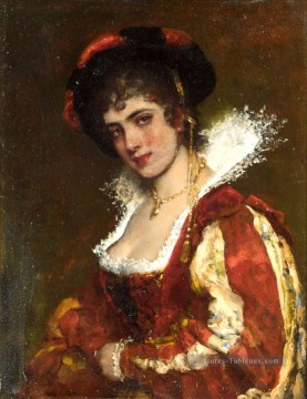  dame Tableau - von Portrait d’une dame vénitienne dame Eugène de Blaas